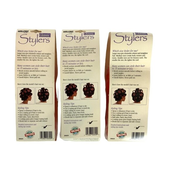 Velcro Classic Stylers Hair Curlers 3 Packs of 3 Each Pink Rollers 1.75 inch NEW - Picture 2 of 2